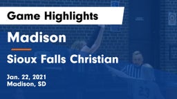 Madison  vs Sioux Falls Christian  Game Highlights - Jan. 22, 2021