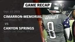 Recap: Cimarron-Memorial  vs. Canyon Springs  2015
