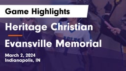 Heritage Christian  vs Evansville Memorial Game Highlights - March 2, 2024