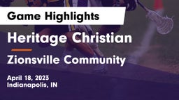 Heritage Christian  vs Zionsville Community  Game Highlights - April 18, 2023