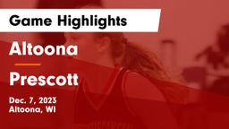 Altoona  vs Prescott  Game Highlights - Dec. 7, 2023