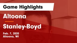 Altoona  vs Stanley-Boyd  Game Highlights - Feb. 7, 2020