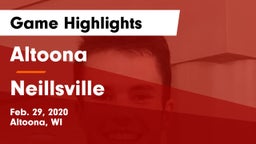 Altoona  vs Neillsville  Game Highlights - Feb. 29, 2020