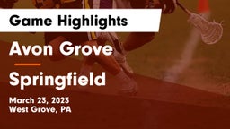 Avon Grove  vs Springfield  Game Highlights - March 23, 2023
