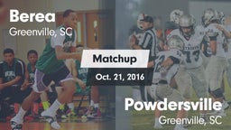 Matchup: Berea  vs. Powdersville  2016