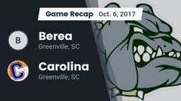 Recap: Berea  vs. Carolina  2017