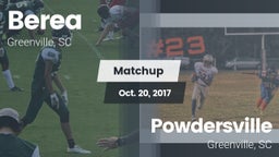 Matchup: Berea  vs. Powdersville  2017