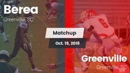 Matchup: Berea  vs. Greenville  2018