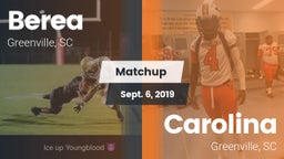 Matchup: Berea  vs. Carolina  2019