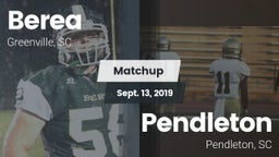 Matchup: Berea  vs. Pendleton  2019