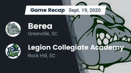 Recap: Berea  vs. Legion Collegiate Academy 2020