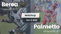 Matchup: Berea  vs. Palmetto  2020