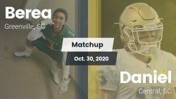 Matchup: Berea  vs. Daniel  2020