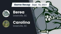 Recap: Berea  vs. Carolina  2021