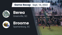 Recap: Berea  vs. Broome  2022