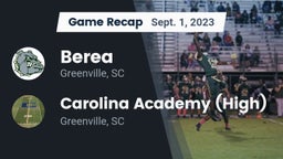 Recap: Berea  vs. Carolina Academy (High) 2023