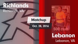 Matchup: Richlands High vs. Lebanon  2016