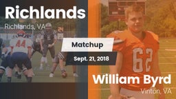 Matchup: Richlands High vs. William Byrd  2018
