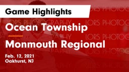 Ocean Township  vs Monmouth Regional  Game Highlights - Feb. 12, 2021