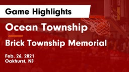 Ocean Township  vs Brick Township Memorial  Game Highlights - Feb. 26, 2021