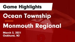 Ocean Township  vs Monmouth Regional  Game Highlights - March 3, 2021