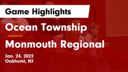 Ocean Township  vs Monmouth Regional  Game Highlights - Jan. 24, 2022