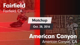 Matchup: Fairfield High vs. American Canyon  2016