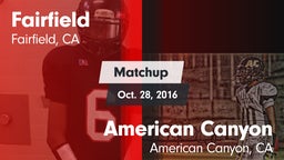 Matchup: Fairfield High vs. American Canyon  2016
