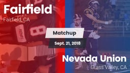 Matchup: Fairfield High vs. Nevada Union  2018