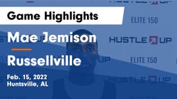 Mae Jemison  vs Russellville  Game Highlights - Feb. 15, 2022