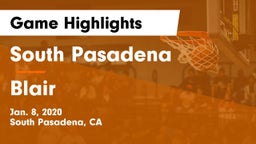 South Pasadena  vs Blair  Game Highlights - Jan. 8, 2020