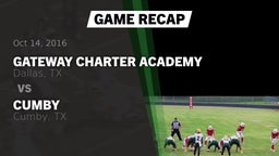 Recap: Gateway Charter Academy  vs. Cumby  2016