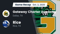 Recap: Gateway Charter Academy  vs. Rice  2020
