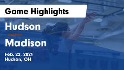 Hudson  vs Madison  Game Highlights - Feb. 22, 2024