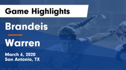 Brandeis  vs Warren Game Highlights - March 6, 2020