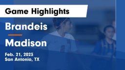Brandeis  vs Madison Game Highlights - Feb. 21, 2023
