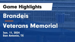 Brandeis  vs Veterans Memorial Game Highlights - Jan. 11, 2024