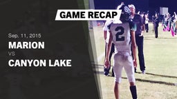 Recap: Marion  vs. Canyon Lake 2015