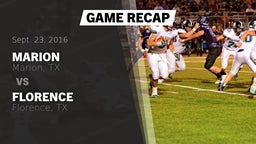 Recap: Marion  vs. Florence  2016