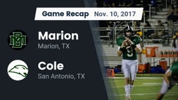 Recap: Marion  vs. Cole  2017