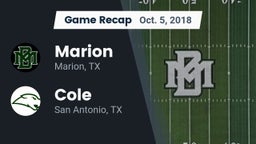 Recap: Marion  vs. Cole  2018