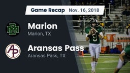 Recap: Marion  vs. Aransas Pass  2018