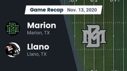 Recap: Marion  vs. Llano  2020