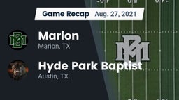 Recap: Marion  vs. Hyde Park Baptist  2021