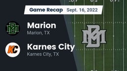 Recap: Marion  vs. Karnes City  2022