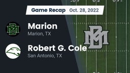 Recap: Marion  vs. Robert G. Cole  2022