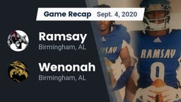 Recap: Ramsay  vs. Wenonah  2020