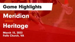 Meridian  vs Heritage  Game Highlights - March 15, 2022