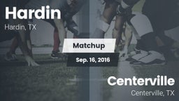 Matchup: Hardin  vs. Centerville  2016