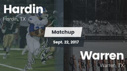 Matchup: Hardin  vs. Warren  2017